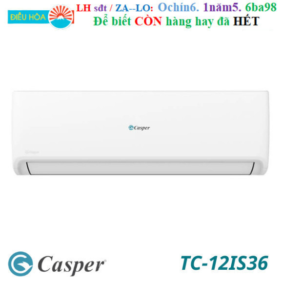 Rẻ Điều hòa Casper inverter 1 chiều 12000 BTU TC-12IS36 model 2024