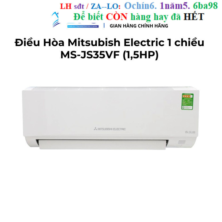 Rẻ [Chính Hãng] [ Điều hòa Mitsubishi Electric 1 chiều MS-JS35VF (1,5HP) ]