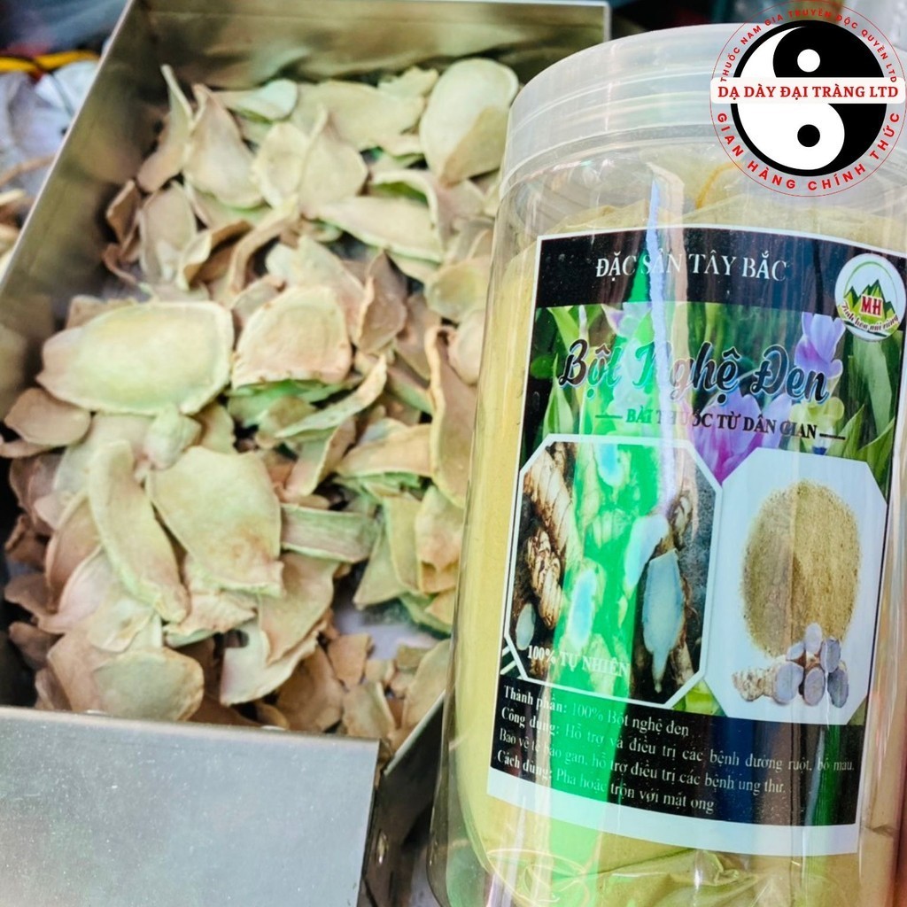Bột nghệ đen, nga truật khô nguyên chất loại 1 thái lát, xay nghiền từ nghệ đen tươi Tây Bắc nano cu