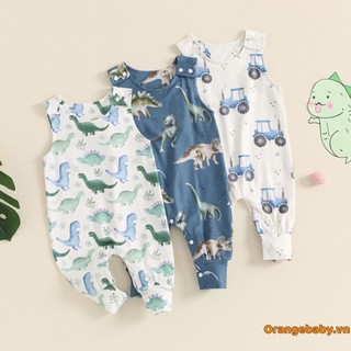 Áo liền quần bé trai Áo liền quần không tay in hình khủng long / xe tải