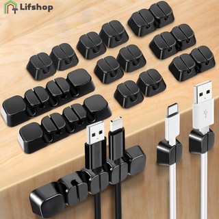Bộ sắp xếp dây cáp - Kẹp quản lý cuộn dây cáp USB - Silicon, Tự dính, Đa kiểu - dành cho tai nghe bàn phím chuột - Giá đỡ cáp quản lý gọn gàng để bàn