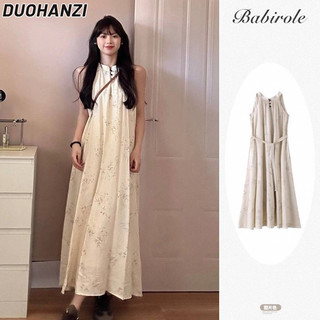 Duohanzi Váy Nữ Không Tay Dây Mùa Hè Thiết Kế Mới Váy Dài Rời