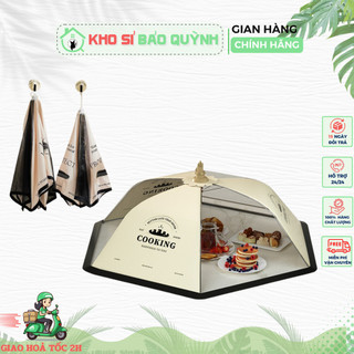 Lồng bàn đậy thức ăn vải lưới gấp gọn, thông minh, chất liệu an toàn hình tròn 70x70x24cm - lồng bàn gấp gọn chiếc ô