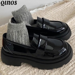 Giày Mary Jane, giày da đen, giày nữ thời trang, giày lười đế phẳng thông thường