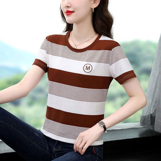 Cổ Tròn Ngắn Tay Áo Thun Nữ Mùa Hè Thời Trang Cao Cấp Mẹ Phiên Bản Hàn Quốc Áo Thun Rời Dải