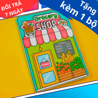 ĐỒ CHƠI NGÔI NHÀ BÚP BÊ GIẤY CẮT THỦ CÔNG DIY - CỬA HÀNG RAU CỦ