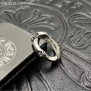 Nhẫn họa tiết Chrome Hearts thiết kế Unisex cá tính nam nữ, bản mảnh cách điệu, thép titan không gỉ - Cactus Accessories