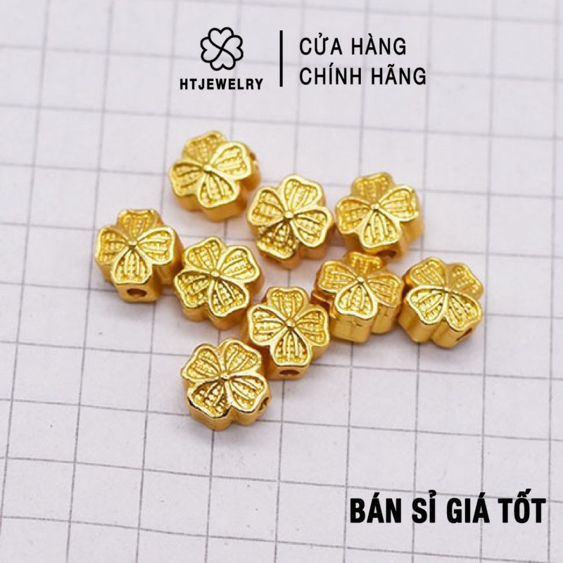 Charm cỏ 4 lá màu vàng HTJEWELRY PL200