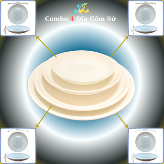 Combo bộ đĩa gốm sứ gộp đủ size, dĩa gốm sứ 6,7,8,9 inch