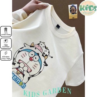 Dễ thương bò leng keng mèo họa tiết hoạt hình Áo thun trắng cổ tròn nữ Áo thun cotton đa năng mới