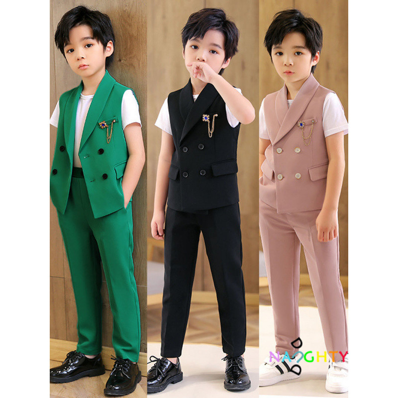 Áo Vest bé trai 1-14 tuổi + quần Bộ quần áo thông thường cho trẻ em Bộ 2 món