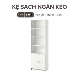 [FreeShip] Kệ Sách 4 Tầng Và 2 Ngăn Kéo Hiện Đại Bằng Gỗ MDF Yapi-636