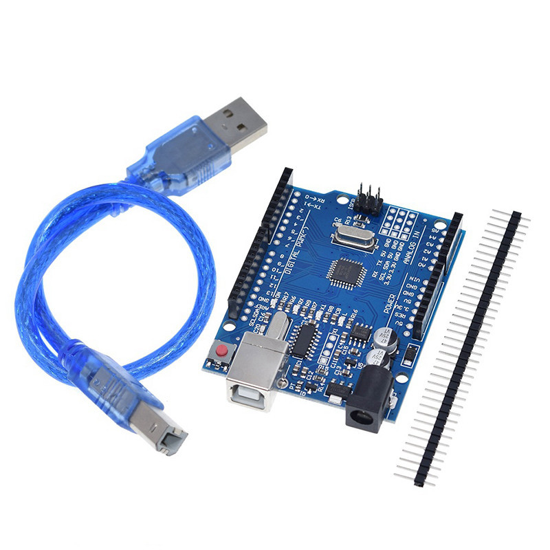 1 Chiếc Arduino UNO R3 Với Chân Thẳng Và Cáp USB ATmega328P UNO R3 Ban Phát Triển