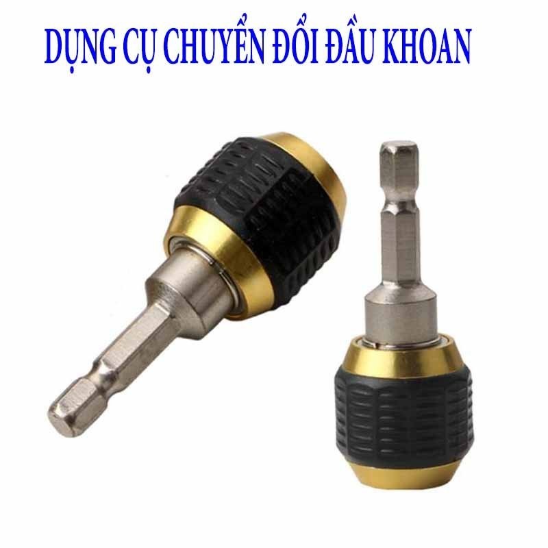 Đầu Chuyển Đổi, Tháo Lắp Nhanh Mũi Khoan Lục Giác 1/4inch 60mm, Đầu Nối Nhanh Mũi Máy Khoan Chất Liệu Thép Không Gỉ