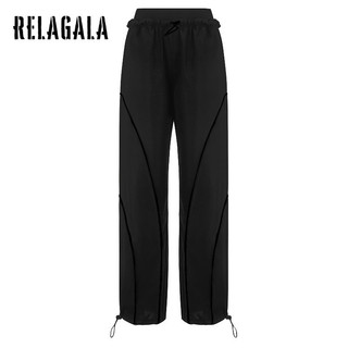 RelaGala Nữ Thời Trang Mới Đường Phố Màu Trơn Eo Mỏng Co Giãn Quần Thường Ngày