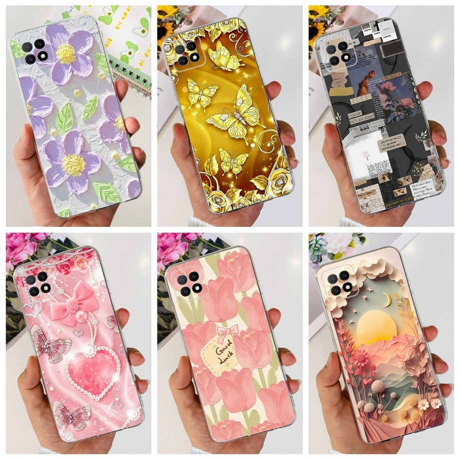 Dành Cho OPPO A72 5G Ốp Lưng Cho OPPO A53 A73 5G Ốp Điện Thoại Trong Suốt Mới Phong Cách Hoa Mềm Cho