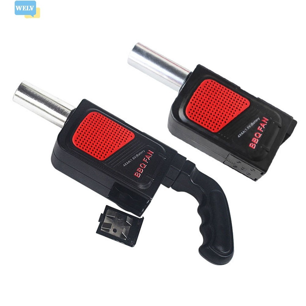 < Welv > Quạt BBQ Mini Máy thổi khí có tay cầm Cắm trại ngoài trời Dã ngoại Nướng than Thịt nướng