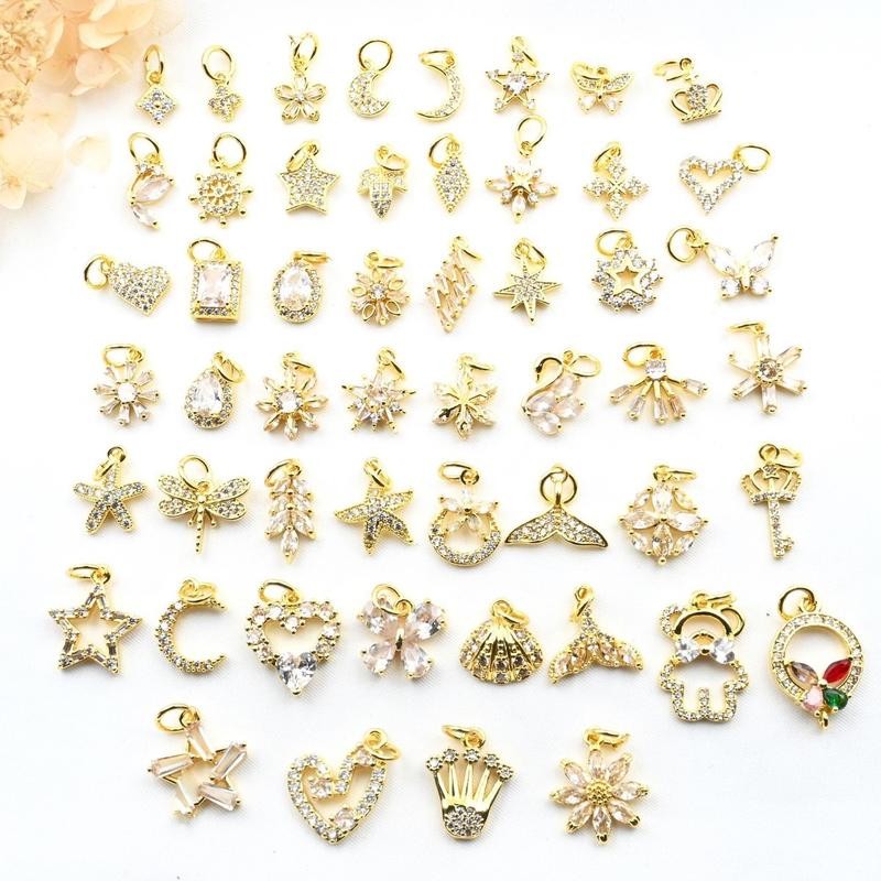 Charm vàng 18k mix vòng tay, mặt dây chuyền  nhà vyanh
