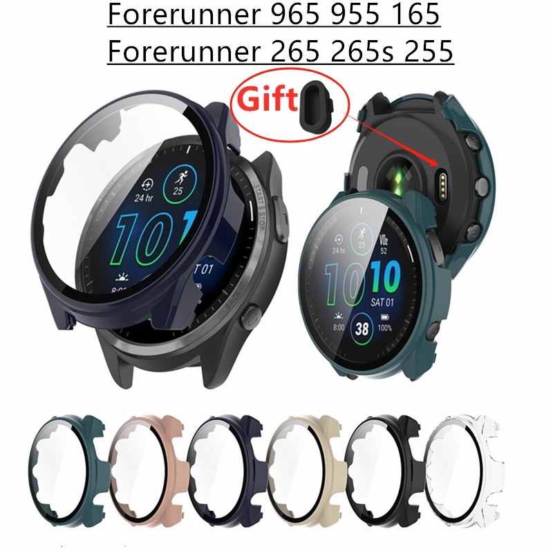 Vỏ bảo vệ PC + Kính cường lực cho Garmin Forerunner 965 / Forerunner 955 Solar / Forerunner 265 265 