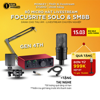 Mic Livestream | Micro thu âm Sound Card Focusrite Solo Gen 4 & Mic TAKSTAR SM8B, Monkey Studio
