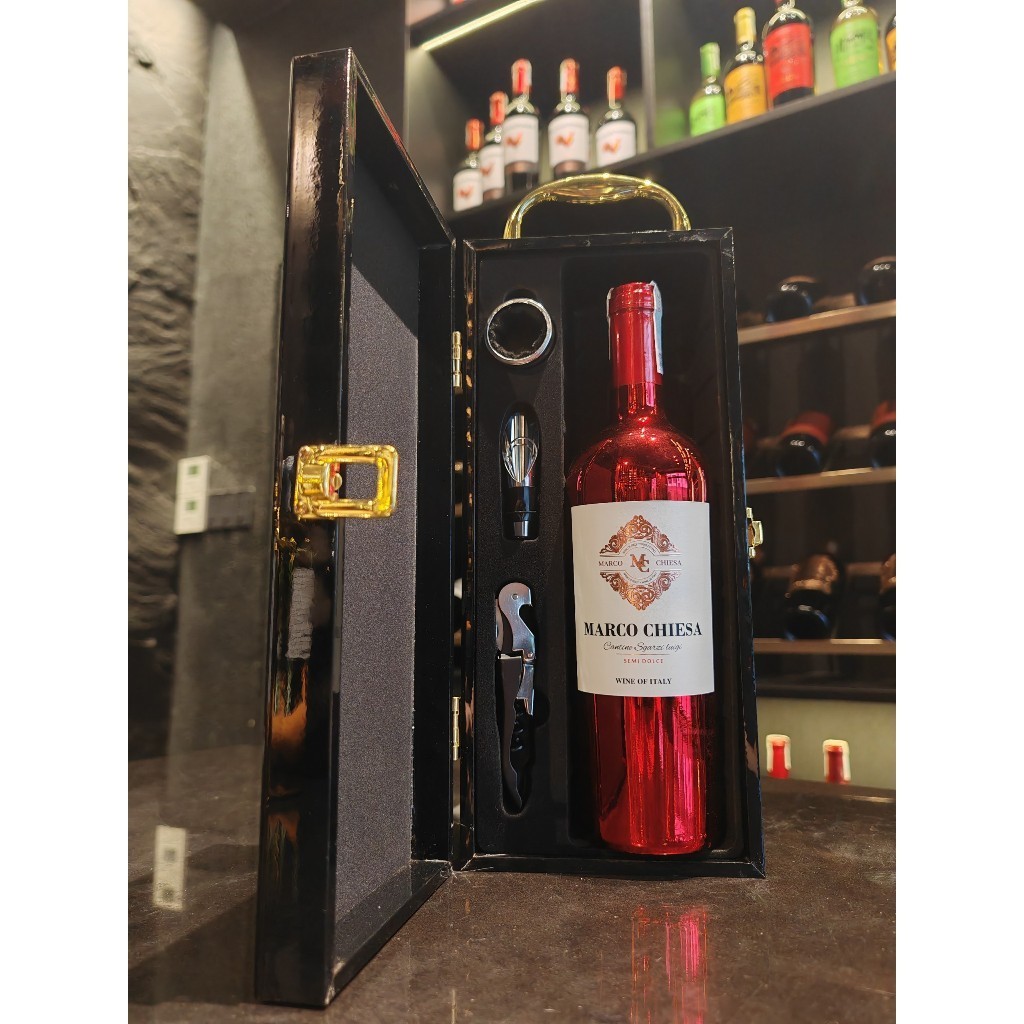 Set quà tặng sang trọng rượu vang Ý Marco Chiesa - SM đơn