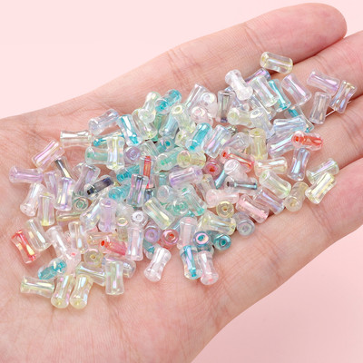 4x8mm 45-90 Chiếc Thủy Tinh Trong Suốt Tre Khớp Hình Hạt DIY Vòng Tay Vòng Cổ Bông Tai Trang Sức Phụ Kiện
