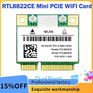 Rtl8822ce 1200mbps 2.4g / 5ghz 802.11ac mạng thẻ wifi mini pcie bluetooth 5.0 hỗ trợ laptop / pc windows 10 / 11