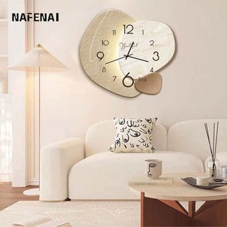 Nafenai Không đục lỗ đồng hồ sáng tạo hiện đại trang trí tường Internet người nổi tiếng đồng hồ treo tường đồng hồ gia đình phòng khách đồng hồ thời trang im lặng đơn giản