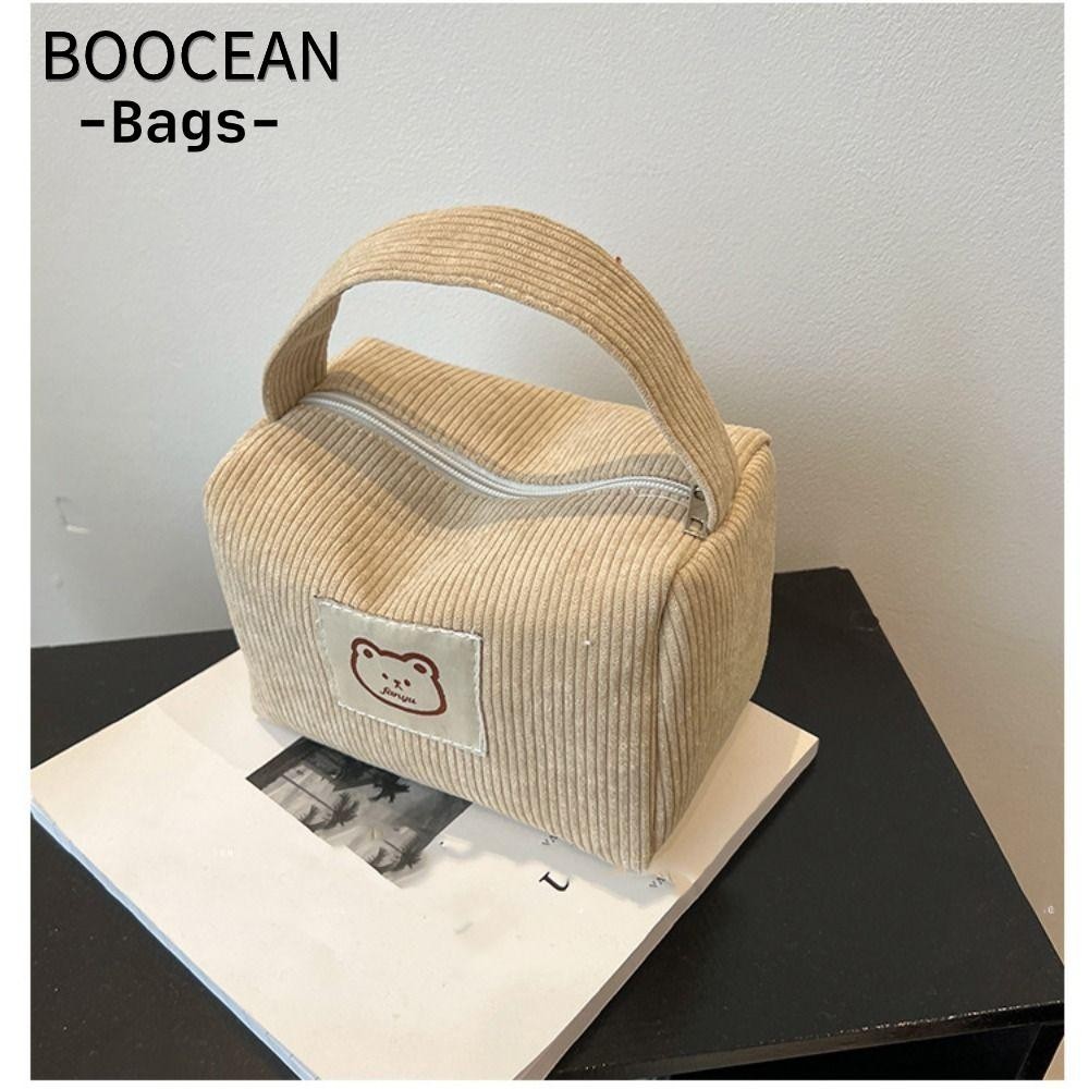 BOOCEAN Túi xách, Túi đựng mỹ phẩm dung tích lớn vải nhung, Túi trang điểm mềm bền bỉ cho nữ