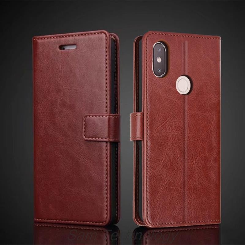 Dành Cho Xiaomi Mi8 SE Đựng Thẻ Bao Da Pu Flip Cover Retro Ví Điện Thoại Kinh Doanh
