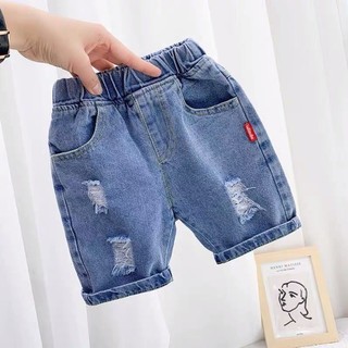 Quần bò lửng rách phong cách cho bé trai 10-22kg