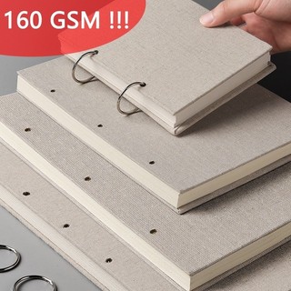 Sketchbook 160 GSM Sách phác thảo xoắn ốc chuyên nghiệp 16K / 32K Refill Vải lanh bìa cứng, 120 trang Notebook Văn phòng phẩm Nghệ thuật và Đồ dùng học tập