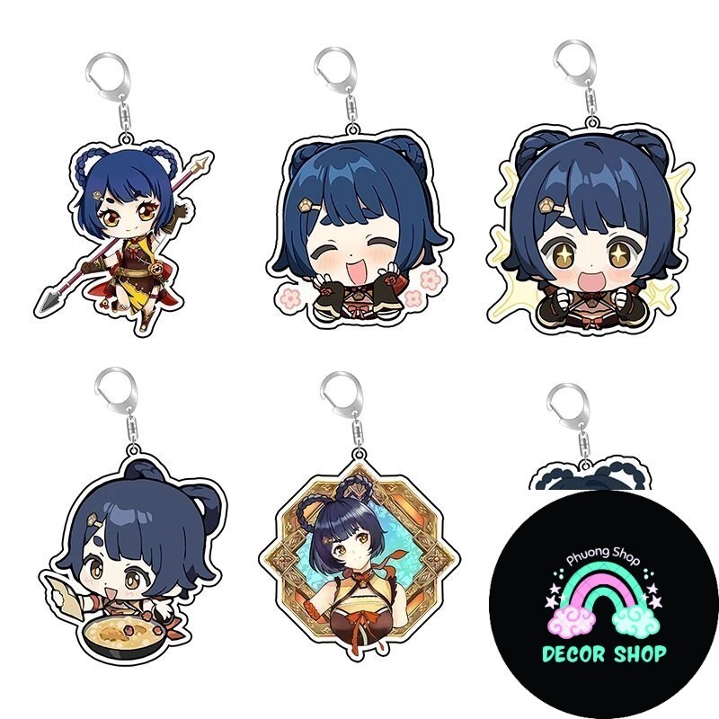 Móc khóa Genshin impact Ayaka Furina Xiao Scaramouche Raiden Hu Tao a12 Phụ kiện trang trí túi xách 