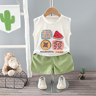 Áo Vest Bé Trai Bộ Đồ Thể Thao Mùa Hè Trẻ Em Quần Áo Thường Ngày Phù Hợp Với Áo Không Tay + Quần Short 2 Chiếc Trẻ Em Trang Phục Đẹp Trai