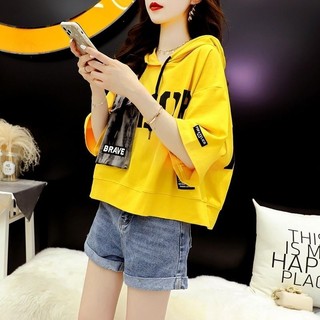 Áo thun nữ ngắn tay in hình phong cách Hàn Quốc Áo thun in hình dáng rộng và giảm béo vừa vặn