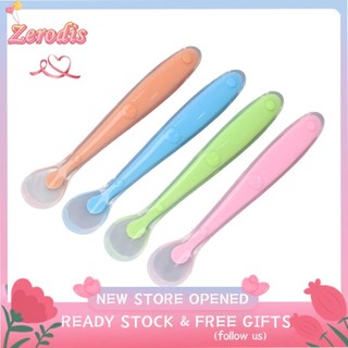 Zerodis 4 Cái Thìa Silicone Cho Bé Bằng Dầu Có Thể Làm Sạch Mềm Huấn Luyện Cho Bé Ăn Với