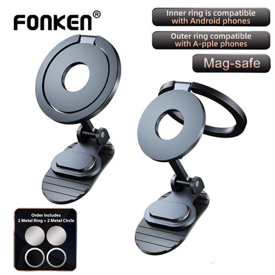 Giá đỡ điện thoại di động Fonken Mgsafe cho ô tô Giá đỡ điện thoại hợp kim có thể gập lại Giá đỡ trên ô tô cho tất cả các điện thoại