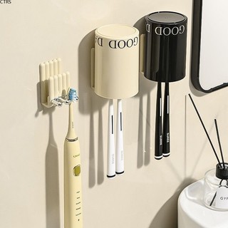 [Còn hàng] Bộ 4 cốc đựng nước súc miệng Bộ giữ bàn chải đánh răng điện tử không đục lỗ Giá đựng đồ dùng phòng tắm treo tường