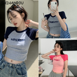 Shihanrou áo thun nữ crotop, áo thun nữ siêu cá tính babytee gm2451dn5
