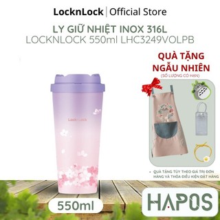 Bình giữ nhiệt lock&lock energetic one-touch tumbler 550ml lhc3249 tím hoa anh đào - hapos official