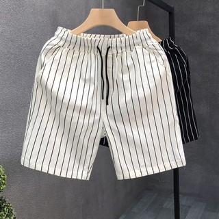 Quần Short Nam Cổ Điển Sọc Dọc Quần Crop Hàn Quốc Quần Bé Trai