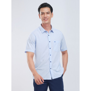Sơmi ngắn tay lai ngang VIETTIEN vải sợ hoa hồng phom regular fit - 1S6419BF1/SNEZ
