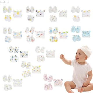 Hik Scratch Mittens Tất Dễ Thương Turban Beanie Cap Găng Tay Chống Trầy Xước Tất Mũ