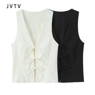 2321 JVTV 2024 Bán Buôn Màu Nơ Trang Trí Áo Vest Thường Ngày