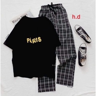 Sét bộ áo nam nữ quần kẻ Unisex Full Form to, rộng rãi, thoải mái, NHIỀU MẪU HOT, đồ bộ hoạt hình Freesize DVGIT
