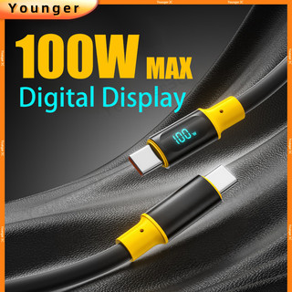 Cáp sạc màn hình kỹ thuật số 100W cho ios15 Type C USB Type C Cáp sạc siêu nhanh Hợp kim kẽm Dây sạc dữ liệu TPE