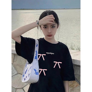 Mới 100% Cotton Unisex Tay Ngắn Unsex Áo Thun In Hình Nữ Baggy Cổ Tròn Rời Nhân Quả Tee Quần Áo