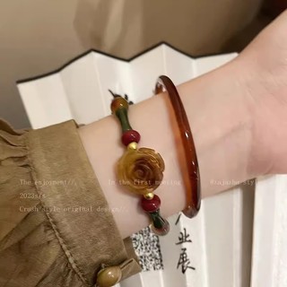 2024 Mới Trung Quốc Bộ Vòng Tay Phong Cách Trung Hoa Với Hanfu Cổ Hoa Hồng Đính Hạt Vòng Tay Nữ Thoáng Mát Cảm Giác Quốc Gia Hợp Thời Trang Vòng Tay 20034