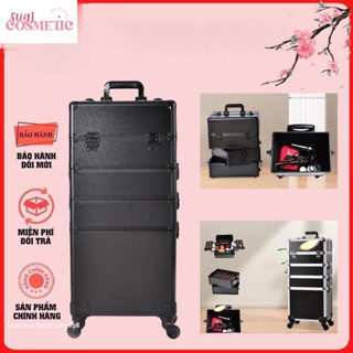 Cốp 4 tầng đựng mỹ phẩm. Cốp vali 4 tầng có nhiều tầng và bánh trượt di động chuyên nghiệp Trang điểm, Phun Xăm MS 8822