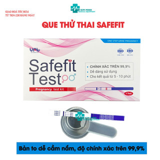 (Hoả tốc HCM) Que thử thai Safefit phát hiện thai sớm (Hộp 1 que x 1 cốc nhựa)